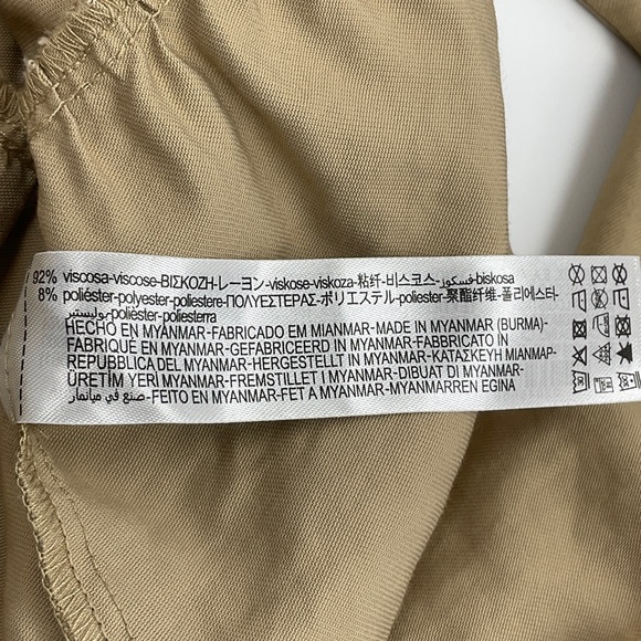 Zara Ruffled Peplum Open Front Oversized Safari Khaki Color Shacket Jacket XS - Picture 13 of 16